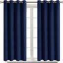 BGment Blackout Curtains for Living Room - Grommet Thermal Insulated Room Darkening Curtains for Bedroom, Set of 2 Panels (52 x 45 Inch, Navy Blue)