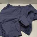 Jokeluck Women Casual Lightweight Drawstring Elastic Waist Cropped Linen Pants Fall Spring Slacks Capri Pants Trendy Fashion 2025 Beach Trousers with Pockets Blue X-Large