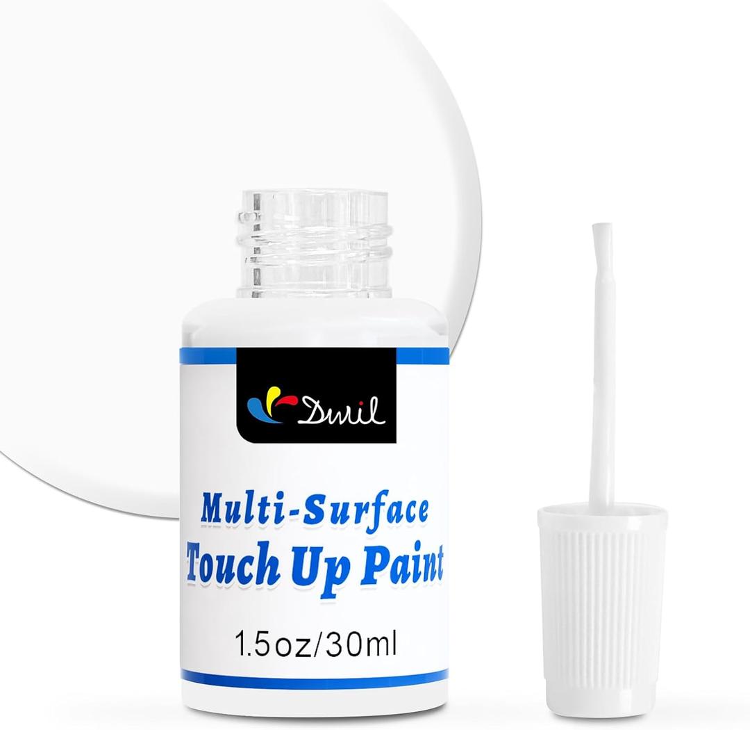 DWIL White Touch Up Paint - Multi Surface Touch Up Paint Pen, Scratch Repair for Wall, Door, Cabinets, Metal, Appliance, Wood, Furniture, 1.5 Fl Oz (Semi Gloss, White)
