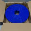 LINEX 2 IN x 100 FT Pool Backwash Hose - Heavy Duty Reinforced PVC Drain above Ground Swimming Pool Hoses, Flat Water Hose for Sump Pump Waste Discharge & Sand Filter Drainage, with Clamp (Blue)