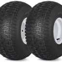 20x10.00-8 Lawn Mower Tire and Wheel, 4 Ply Tubeless Tire, Replacement 20x10-8nhs Riding Lawn Mower and Tractor Rear Tire and Wheel Assemblies, 3.5" Offset Hub, 3/4" Borehole, and 3/16" Keyway