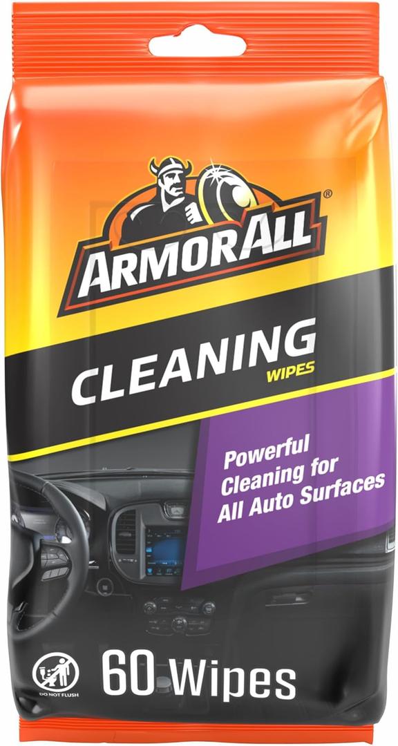 Armor All Car Interior Cleaner Wipes, Interior Cleaning Wipes for Cars, Trucks, Motorcycles, 60 Each (60 Count (Pack of 1))