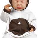 Vollence 18 inch Eye Closed Full Silicone Baby Doll,Not Vinyl Dolls,Sleeping Lifelike Reborn Baby Doll,Realistic Newborn Real Baby Doll - Girl