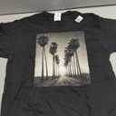Black & White Photo of Palm Trees Sunset Vintage Photography TShirt, Small
