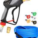 TOOLCY Pressure Washer Hose and Gun Kit, 30ft Kink Resistant Power Washer Hose and Gun with 5 Nozzle, 3/8" Swivel Quick Connector & M22-14mm Plug, Compatible with Simpson, Craftsman, Ryobi (30 Feet)