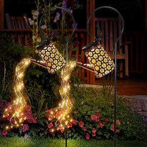 2 Pack Solar Watering Can with Lights,Solar Outdoor Garden Decor Waterproof Hanging Lantern Landscape Lights Outside Decorations for Yard Lawn Patio Gardening Gifts. (Warm White-2)