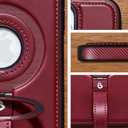 for iPhone 15 Pro Max Case Leather | iPhone 15 Pro Max Leather Case with Stand | Compatible with MagSafe with Magnetic Ring Grip Holder (Burgundy, IP 15 Pro Max-6.7inch)