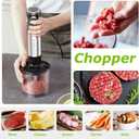 Bonsenkitchen Immersion Blender Handheld with Food Processor, 20 Speeds Hand Blender with Turbo Mode, Stainless Steel Blade, Egg Whisk, Beaker & Chopper Bowl, Hand Mixer for Smoothie, Soup, Baby Food