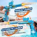 Electric Water Gun for Adults Kids, Automatic WaterGun with Led Light, Long Range Transparent Electric Squirt Gun Blaster Summer Outdoor Pool Party Toys Gifts for Boys Girls 2Pack(Blue Black)
