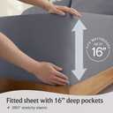 LuxClub 4 PC Queen Sheet Set, Queen Size, Deep Pockets 18" Wrinkle Free Cooling Bed Sheets Machine Washable Hotel Bedding Silky Soft - Light Grey Queen