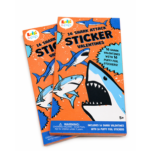 Loli & Pop 16 Shark Attack Sticker Valentines 2 Pack