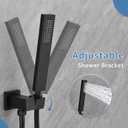 INAGE 10 Inch Shower Faucets Sets, Matte Black Shower System with Push Button Diverter, Shower Fixtures Rain Shower Head and Handheld, Shower Combo Set Rough-in Valve and Trim Kit - IN91165B