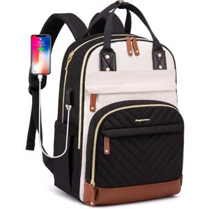 Women's Laptop Backpack, 15.6 Inch Work Travel Backpack with USB Charger, Waterproof College Backpack, Business Computer Backpack, Anti-Theft Casual Daypacks for Teenagers