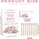 72 Pcs Bridal Shower Tea Party Favor Game Prizes 1 Guessing How Many Tea Bags Sign 50 Guessing Game Cards with 20 Pencils and 1 PET Jar for Guests Wedding (No Tea Bag)