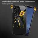 CARLOCA Compatible with Samsung Galaxy S21 Case, Yellow Cat Sunflower Samsung Galaxy S21 Cases Graphic Design Shockproof Anti-Scratch Drop Protection Case for Samsung Galaxy S21