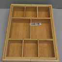 Marbrasse Bamboo Expandable Drawer Organizer, Desk Drawer Organizer Tray with 5 Dividers, Desk Organizers and Accessories, 10 Adjustable Compartments for Office Supplies, Junk, Makeup & Vanity