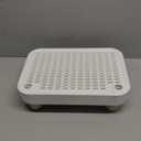 Cat Litter Box Step Ramp, Cat Litter Catcher Mat with Wooden Feet, Filter Function, Pedal Stool for Self-Cleaning Litter Box, Ideal for Kitten & Elderly Cats (White)