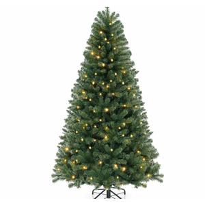 PRE-LIT CHRISTMAS TREE ARTIFICIAL XMAS DECOR W/8 LIGHTING