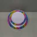 supernal 60pcs Gold Plastic Plates,Disposable Lace Plates,Rainbow Plastic Plates,Tie-dye Plates,Birthday Party Plates Include 30 Dinner Plates,30 Salad Plates,Perfect for Birthday,Party,Wedding