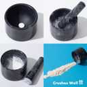 Pill Crusher, Mini Marble and Pestle Set, Pill Crusher Grinder Fine Powder, Arthritic Hands Pill Grinder, Black