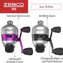 Zebco 33 Spincast Reel and 2-Piece Fishing Rod Combo, 5-Foot 6-Inch Durable Fiberglass Rod, Quickset Anti-Reverse Fishing Reel with Bite Alert