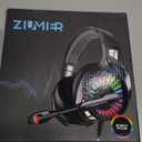 ZIUMIER Gaming Headset with Microphone, Compatible with PS4 PS5 Xbox One PC Laptop, Over-Ear Headphones with LED RGB Light, Noise Canceling Mic, 7.1 Stereo Surround Sound (Black)