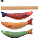 2 x Cat Toys with Soft Chew Kicker Cat Toys for Indoor Cats & Kittens, Crinkle &Rattle Fish Sound Toy (3 Packs)