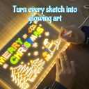 Cosmody Led Drawing Board, LED Note Board with 7 Colors, Led Drawing Board with Adjustable Stand and 12 Pens, Led Note Board with Colors, Dry Erase Board, Holiday Trend Gift (11.8 * 7.8in)