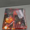 6.5x5ft Christmas Red Snowflake Backdrop with String Llights for Photography, Winter Christmas Photohoot Polyester Fabric Xmas Tree Snow Background for Family Holiday Party Decoration