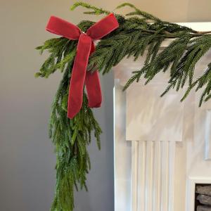 Norfolk Pine Garland Christmas Garland Set - 6FT Realistic Artificial Cedar Garland Christmas Greenery for Mantle, Staircase, Indoor/Outdoor Holiday Decor Lush Evergreen (1, 6 FT)