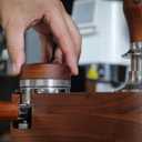 54mm Espresso Distribution Tool Rosewood Adjustable Stainless Steel Coffee Distributor Leveler Compatible with Breville Espresso Machine Accessories