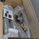 Dowinx Criss Cross Chair with Five-Level Adjustable Arms and Wheels - Comfortable Ergonomic PU Leather Swivel Vanity Chair - Computer Makeup Gaming Chair for Home Office, Bedroom, Vanity Room (Grey)