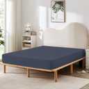HBHLFZ Full Fitted Sheet Only, Soft Breathable Bottom Sheet - 54"x75" Deep Pockets Full Size Fitted Sheet - All Around Stretch Fit, Wrinkle Resistant, Colorfast - Easy Care, Navy
