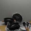 CAROTE Nonstick Pots and Pans, Induction Titanium Cookware Set 16pcs Kitchen Cooking Sets, Pot and Pan Non Stick w/Frying pan (PFOS, PFOA Free) (Black)