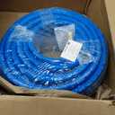 Guitrees 100FT 3/4 Heavy Duty Rubber Garden Hose - 200psi Working, 1000psi Burst - Hot/Cold Water - Five-Layered Braiding for Durability - Versatile for Gardening, Agriculture, Construction(Blue)