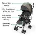 Ingenuity 3Dlite Jewel Convenience Stroller Lightweight Folding Stroller with Car Seat Compatibility, Extra-Large Canopy & Storage
