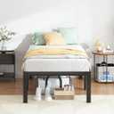 QEROMY Twin XL Bed Frames - 18 in Sturdy Platform Bed Frame Twin XL, Heavy Duty Metal Bed Frame No Box Spring Needed, Quick & Easy Assembly, No Noise, Black
