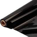 CMFYHM Black Cellophane Wrap Roll,Colorful Cello 34 In Wide X 100 Ft Long, Translucent Colored Cellophane Wrapping Paper for Gift Baskets Wrap, Treats, Holiday, DIY Arts Crafts Decoration (Black)