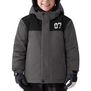 FREE SOLDIER Boys Girls Waterproof Ski Jacket Fleece Lined Warm Winter Snow Coat Kids Winter Jacket with Detachable Hood (10-12 Years, Black)