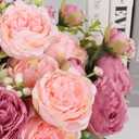 Artificial Peonies Silk Flowers, Pink Faux Peony Bouquet 4 Bundles Florals Arrangements Decor for Farmhouse Home Boho Wedding Table Centerpiece, Fake Plastic Flower Bulk for Vase Decoration (Mix Pink)