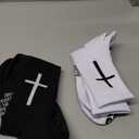 2 Pairs Cross Grip Soccer Socks Non-Slip Sports Sock with Bible Verse, Jesus Christian Socks for Football, US 6-13 (White,black)