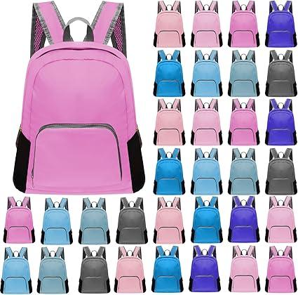 48 Pcs 9"x6" inches Lunchbags Bulk for Kids Colorful Bookbags for Elementary Middle High School Boys Girls Charity Donate(Fresh Colors)