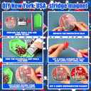 30 Pcs New York City Magnetic Diamond Art Decor American Diamond Painting Magnets Kits NYC Souvenirs Gifts Adult DIY Fridge Magnet USA Refrigerator Sticker for Beginners Gifts Car Garage Home Decors