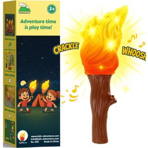 Kids Camping Toys - 2 Light Modes Kids Lantern Torch with Glowing Lights and Natural Sound Effects; Indoor/Outdoor Flashlights for Toddlers - Great Halloween, Holiday and Birthday Gift Ideas