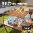 Amgo 16' x 22' Brown Rectangle Super Ring Sun Shade Sail UPF50+ AGSRR Canopy Awning Shades for Patio, Commercial Standard, 260 GSM Heavy Duty, 98% UV Blockage