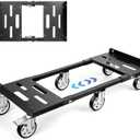 KEDSUM Moving Dolly with 5" All Terrain Wheels, 2000LBS Heavy Duty Dolly Cart with 100% Thicken Steel Frame, Expandable Furniture Dolly Up to 43.7" Wide, Used for Heavy Appliance, Building Materials