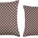 1 Pc Classic Coffee Brown Polkadots Pattern, Boho Polka Dot Throw Pillow 16"L x 16"W