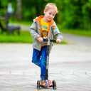 Kids Kick Scooter, 3 Wheeled Scooter for Kids, Child/Toddlers Toy, Adjustable Height, Anti-Slip Deck, Flashing Wheel Lights, for Boys/Girls 3-12 Year Old