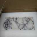 Real Luxurious Natural Marble Vanity Tray Genuine Marble Storage Tray for Home Decor Stone Tray for Bathroom/Kitchen/Vanity/Dresser Non-Resin/Non-Ceramic/Viola Oval Set (11" x 7.5" x 0.7")