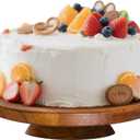 Wood Cake Stand, Acacia Cake Stand for Wedding Birthday, Wooden Serving Platter for Appetizers and Desserts (12 inch)